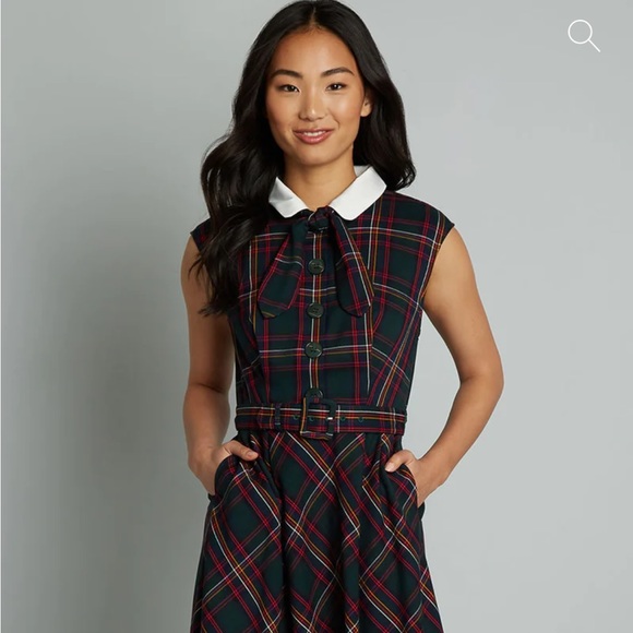 ModCloth Prep School Posh Fit And Flare Dress Sz 16 - Picture 11 of 12